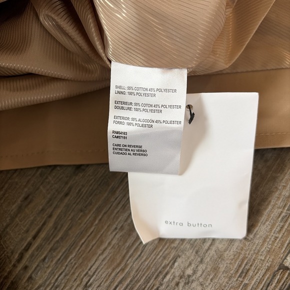 Calvin Klein Womens Khaki Trench Coat w Hood Tan Size Medium NWT classic jacket - Picture 8 of 9